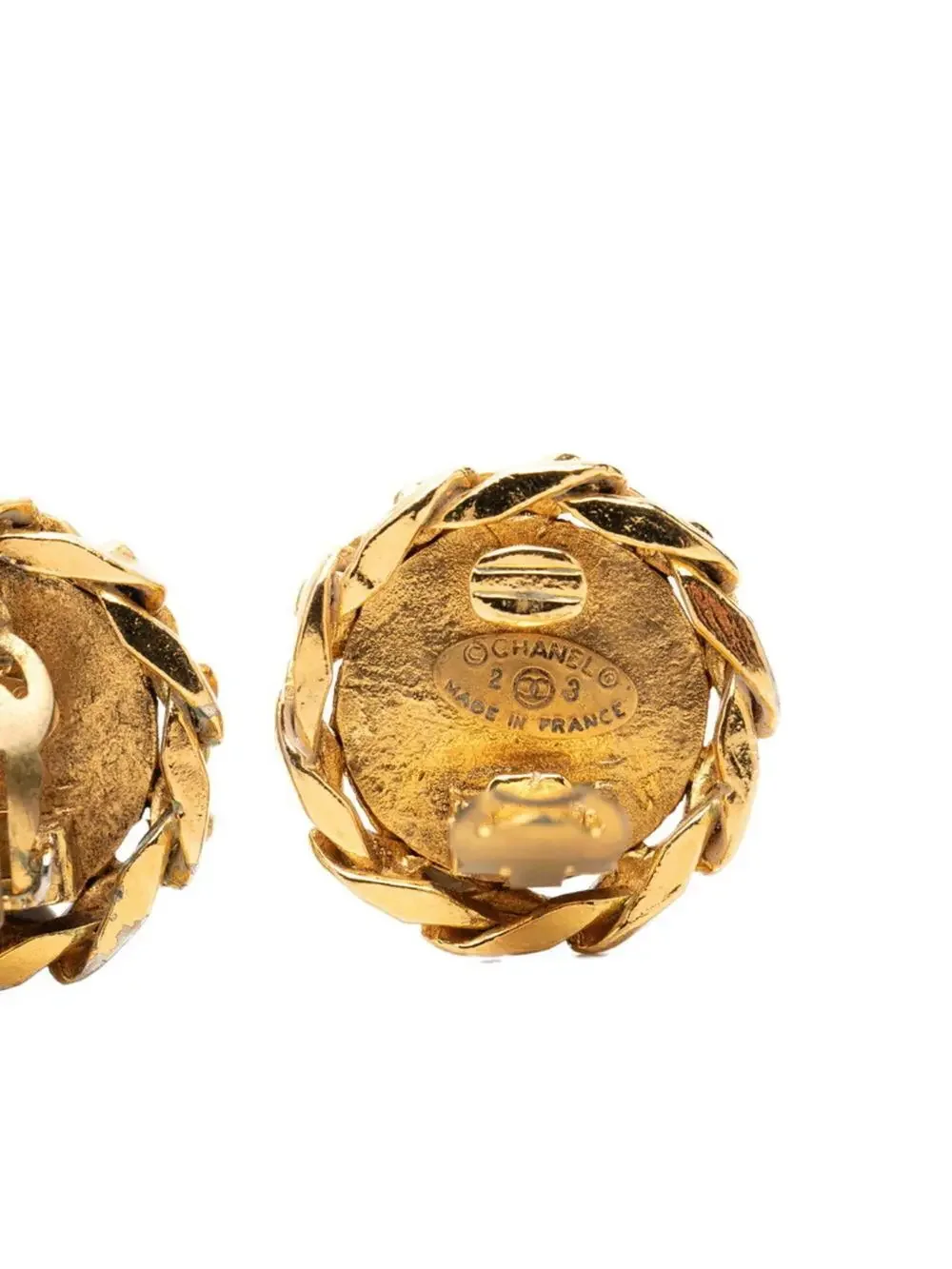 Chanel Cc Logo Round Clip-On Earrings #287801C68B